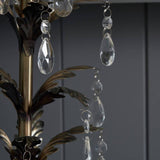 BHS brass leaf floor lamp with fabric shade - British product