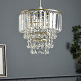 BHS Monroe glass pendant light brass 25cm, UK version