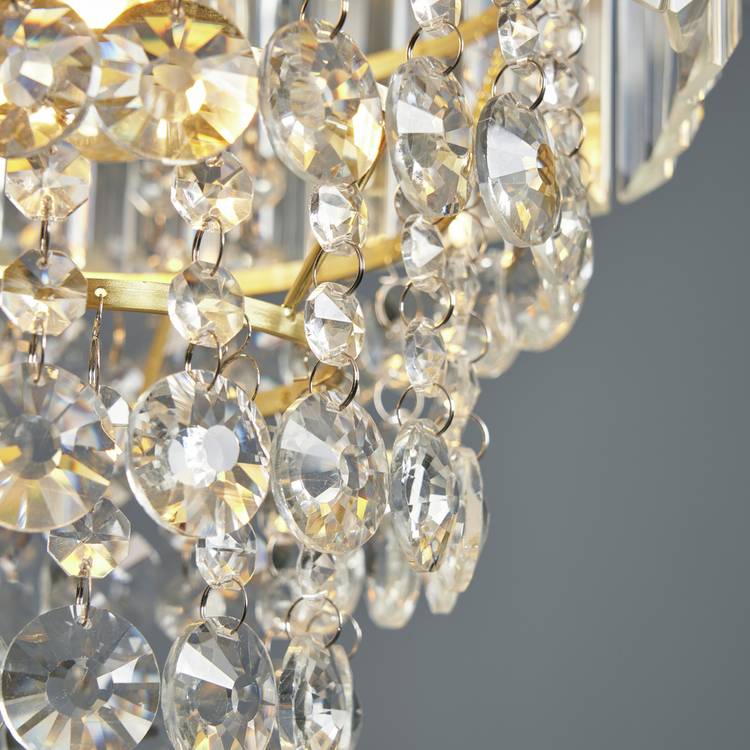 BHS Monroe glass pendant light brass 25cm, UK version