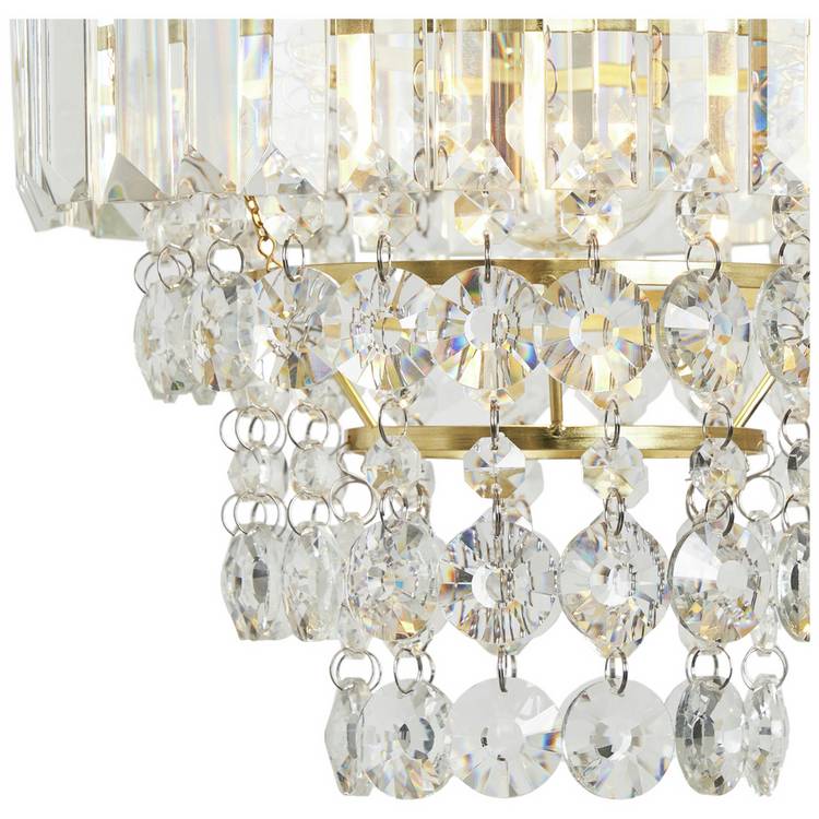 BHS Monroe glass pendant light brass 25cm, UK version