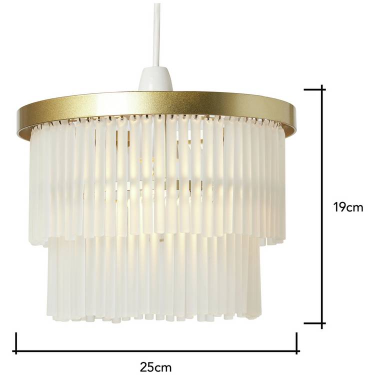 BHS Orta glass pendant light brass finish 25cm - British product