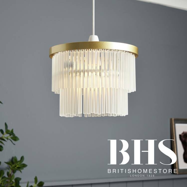BHS Orta glass pendant light brass finish 25cm - British product