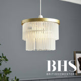 BHS Orta glass pendant light brass finish 25cm - British product
