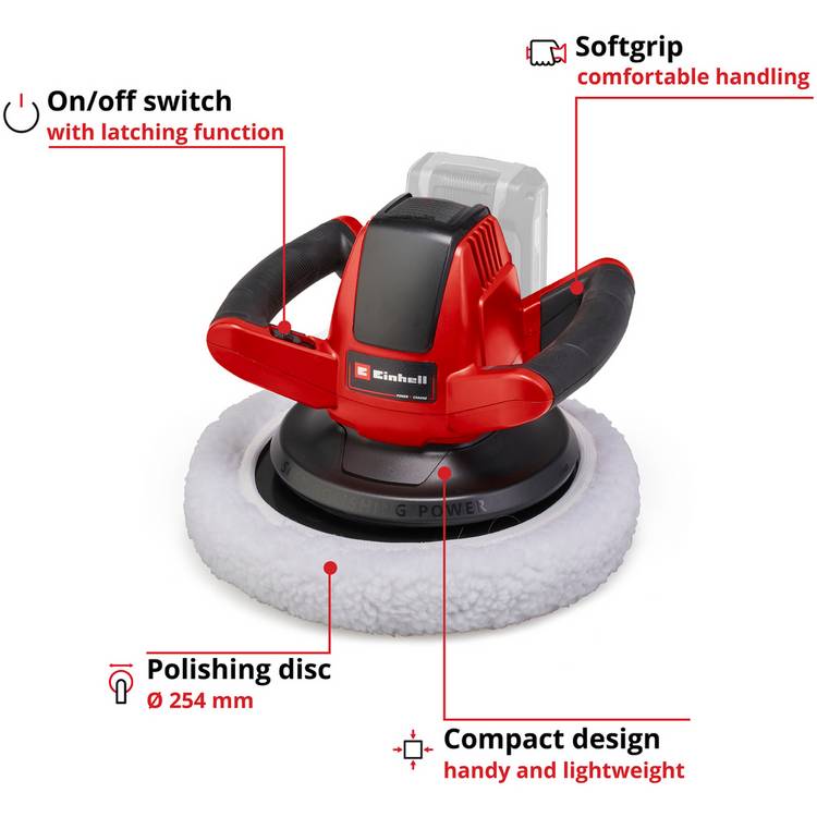 Einhell cordless car polisher 18V, imported from the UK