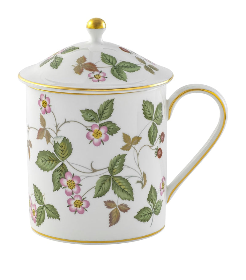 Wedgwood Wild Strawberry mug and cover set (British brand)