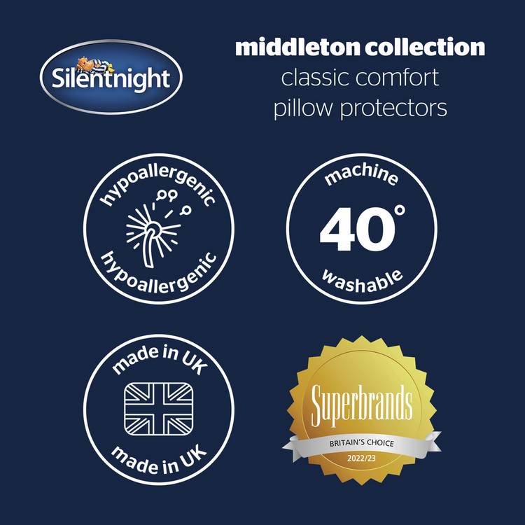 Silentnight pillow protectors pair Middleton Collection - British product