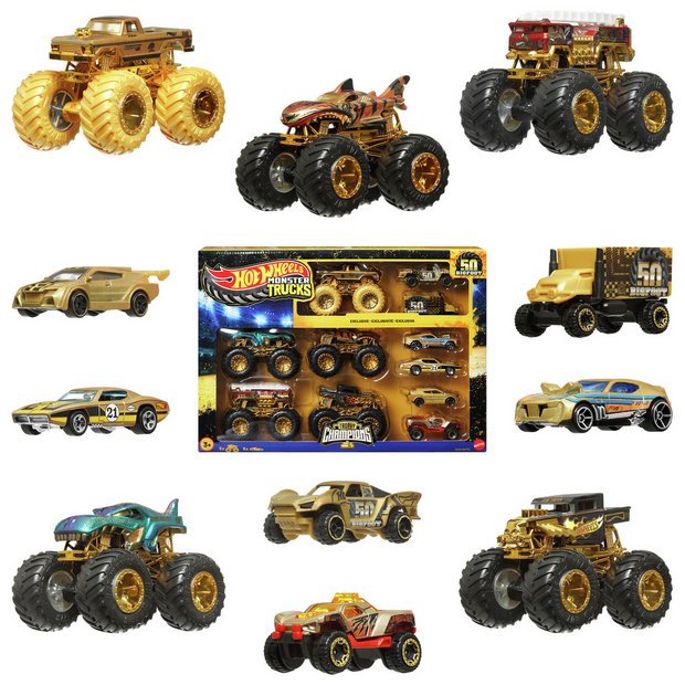 Hot Wheels Monster Trucks Trophy Collection die-cast cars (British brand)
