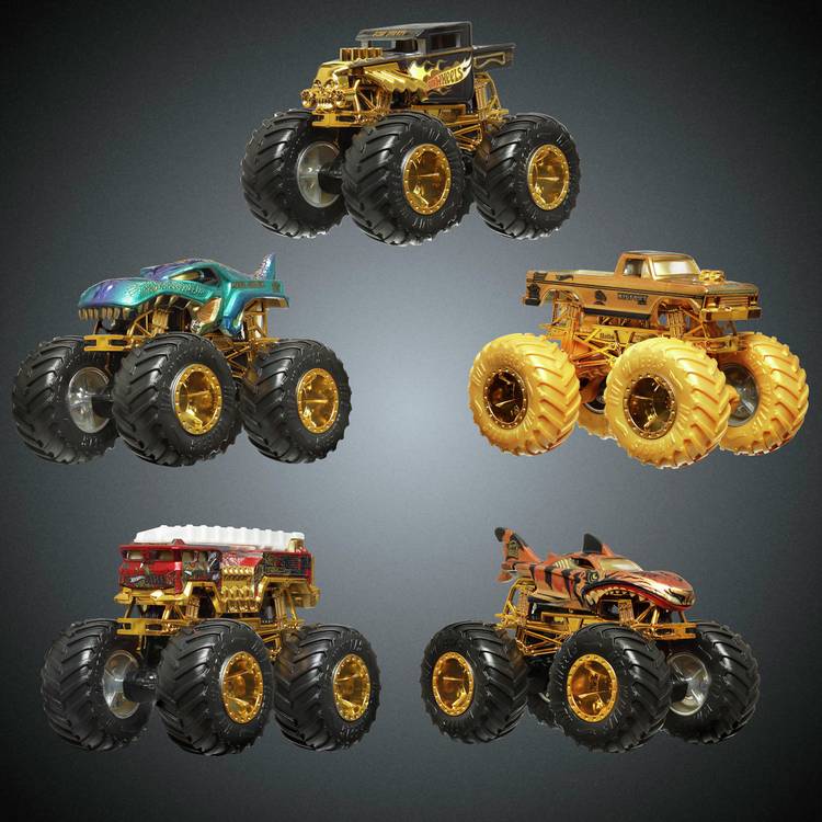 Hot Wheels Monster Trucks Trophy Collection die-cast cars (British brand)
