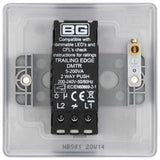 BG dimmer switch brushed stainless steel 2-way, imported from the UK