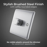 BG dimmer switch brushed stainless steel 2-way, imported from the UK