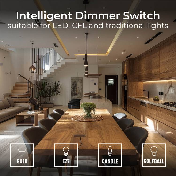 BG dimmer switch brushed stainless steel 2-way, imported from the UK