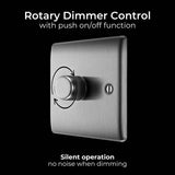 BG dimmer switch brushed stainless steel 2-way, imported from the UK
