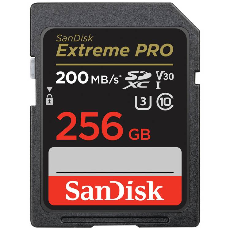 SanDisk Extreme SDXC memory card 256GB, imported from the UK