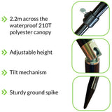 Kingcarp fishing umbrella 2.2m, imported from the UK