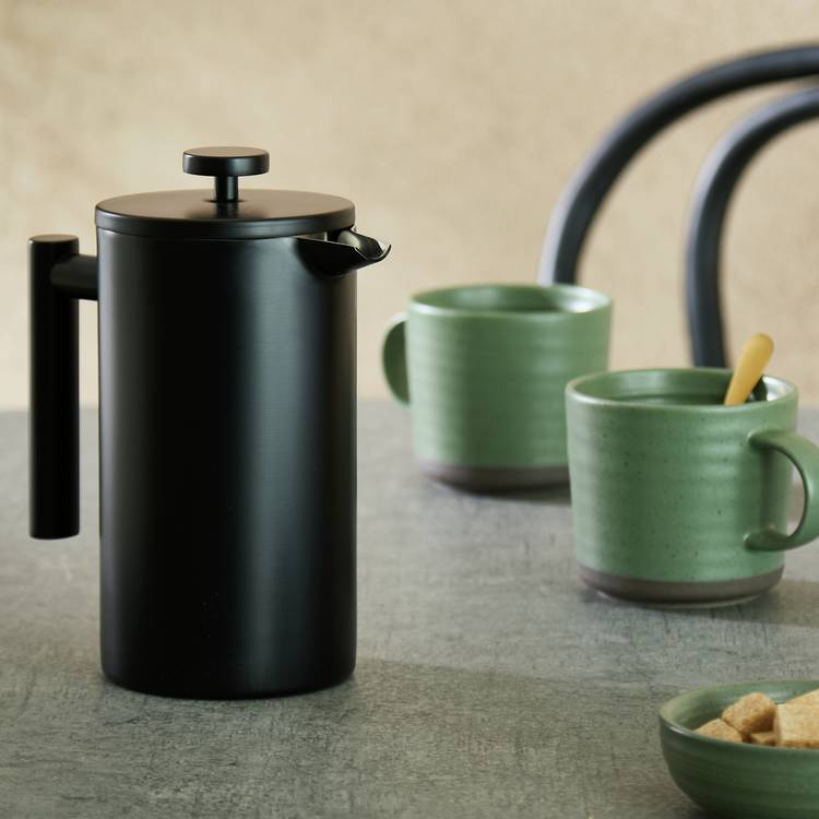 Habitat double wall stainless steel cafetiere 1L black - British product