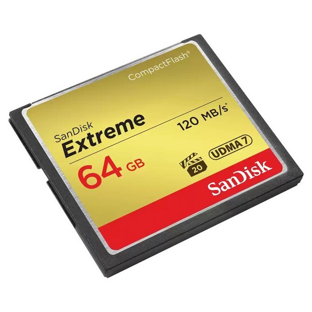 SanDisk Extreme CompactFlash memory card 64GB, imported from the UK