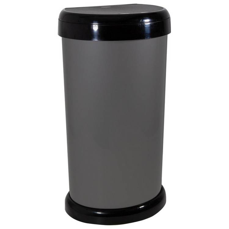 Moda touch top bin grey 42 litre, imported from the UK