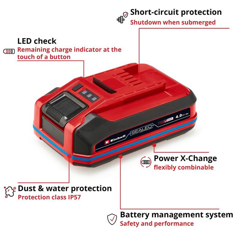 Einhell Power X-Change 4Ah rechargeable battery, imported from the UK