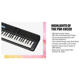 Yamaha PSR-EW320 76-key keyboard, imported from the UK