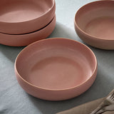 Habitat pink stoneware pasta bowls set of 4 (British brand)
