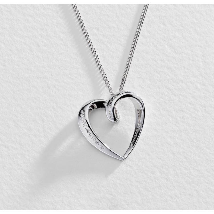 Moon & Back sterling silver Mum heart pendant necklace - British product