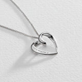 Moon & Back sterling silver Mum heart pendant necklace - British product