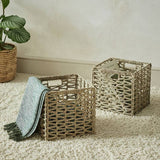 Argos Habitat Set of 2 Seagrass Square Storage Boxes - Natural- Buy online at McGrocer