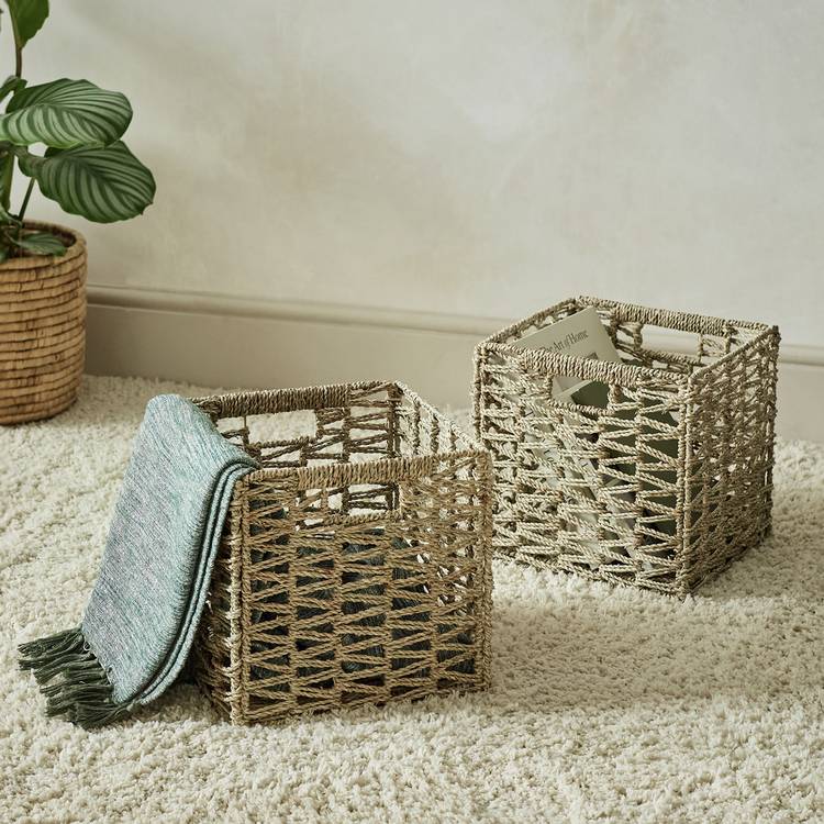 Habitat seagrass storage boxes set of 2 square 28cm (British brand)