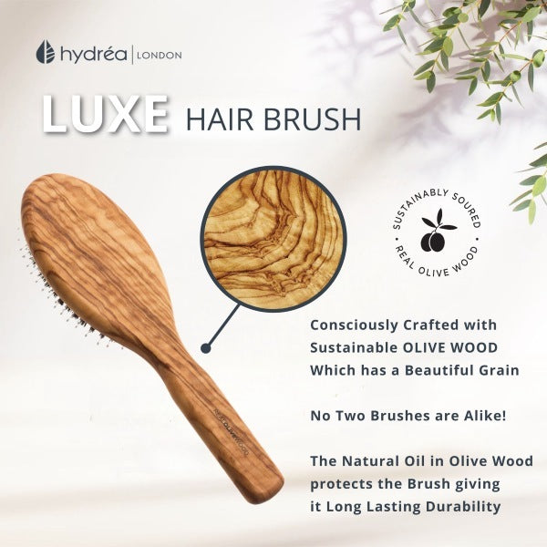 Hydrea London olive wood hairbrush boar bristle, UK version