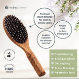 Hydrea London olive wood hairbrush boar bristle, UK version
