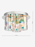 Dar Lighting Inter flush ceiling light 3 light iridised glass - British product