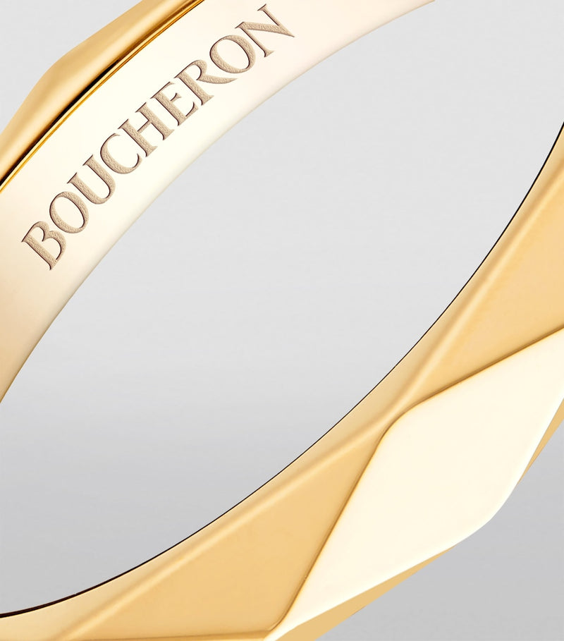 Boucheron 18kt yellow gold Facette wedding band, imported from the UK