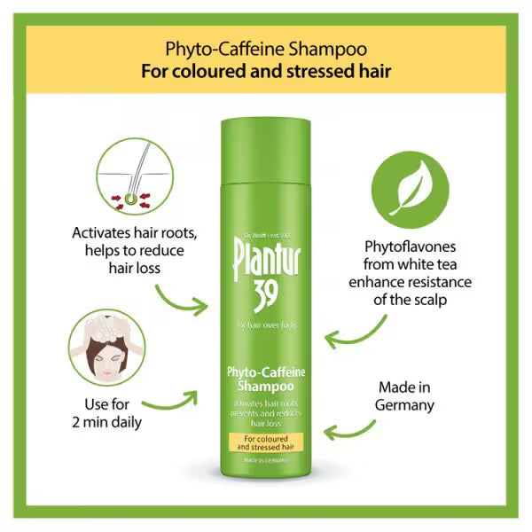 Plantur39 Shampoo Coloured and Stressed Hair 250ml, imported from the UK