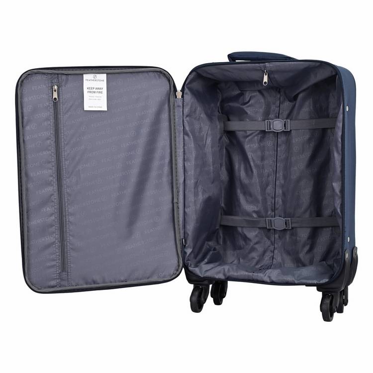 Featherstone 4 wheel soft cabin suitcase navy (British brand)