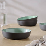 Argos Habitat Two Tone 4 Piece Stoneware Pasta Bowls - Grey & Mint- Buy online at McGrocer