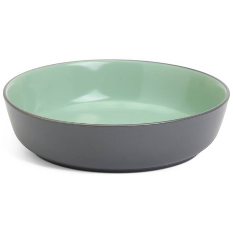 Habitat two tone stoneware pasta bowls grey mint 4 piece (British brand)