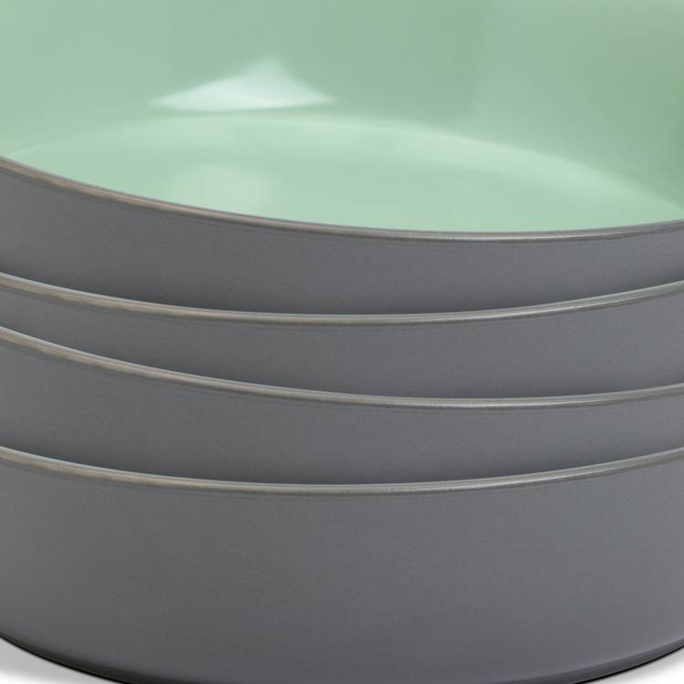 Habitat two tone stoneware pasta bowls grey mint 4 piece (British brand)