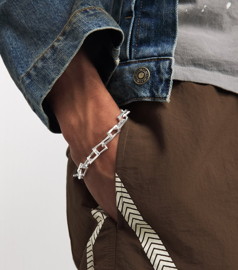The Ouze sterling silver petite bulk bracelet - British product