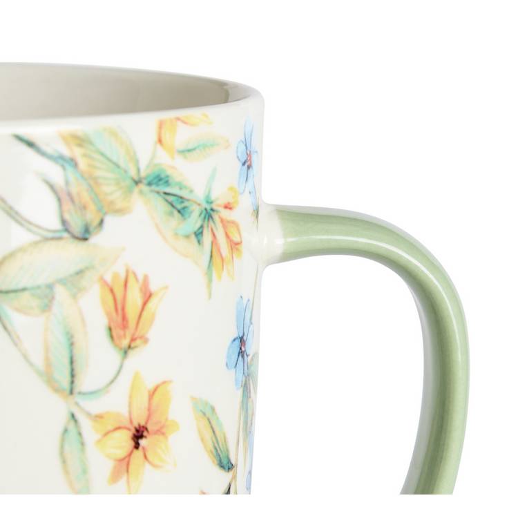 Argos Home floral mugs set of 4 cream stoneware (British brand)
