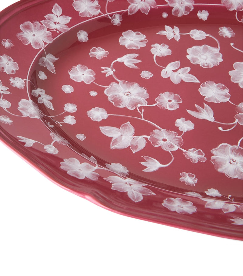 Ginori 1735 porcelain floral serving plate with watercolour motifs 29cm - British product