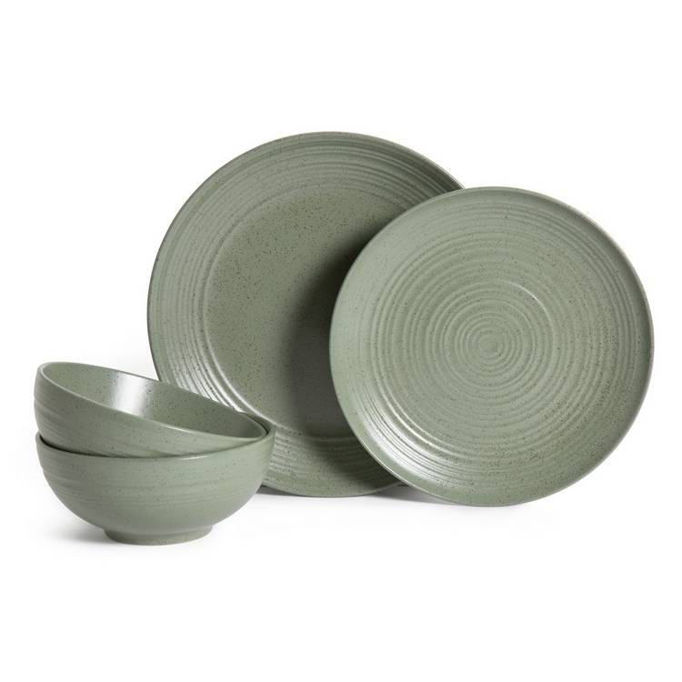Habitat dinner set sage 12 piece, imported from the UK