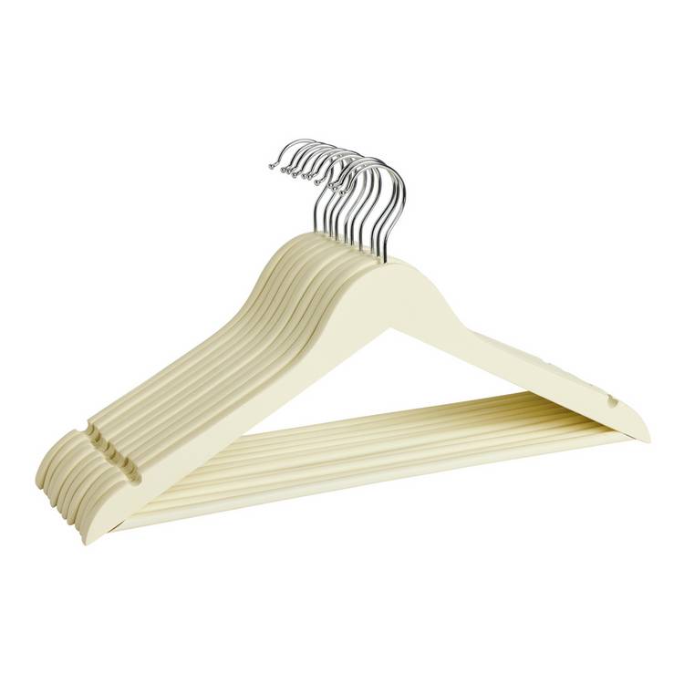 Argos Home wooden hangers cream pack of 10, UK version