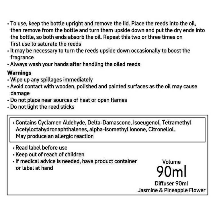 Habitat reed diffuser jasmine and pineapple flower 90ml - British product