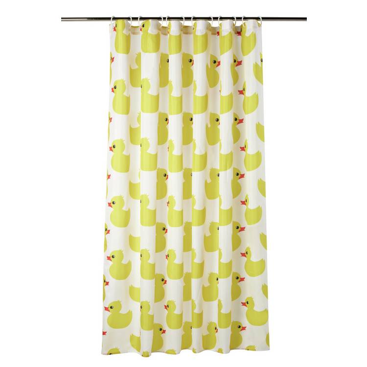 Argos Home rubber duck shower curtain yellow 180cm - British product