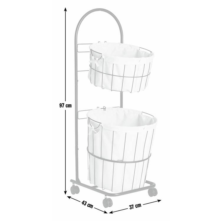 Argos Home laundry basket trolley 37 litre black - British product