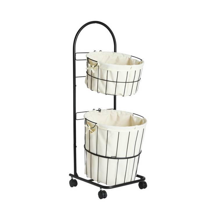 Argos Home laundry basket trolley 37 litre black - British product