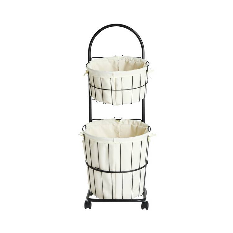 Argos Home laundry basket trolley 37 litre black - British product