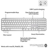 Logitech MX Keys S Mac wireless keyboard in grey, UK version