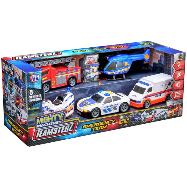 Teamsterz emergency vehicle set with lights and sound, imported from the UK