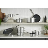 Habitat 5 piece brushed stainless steel pan set (British brand)